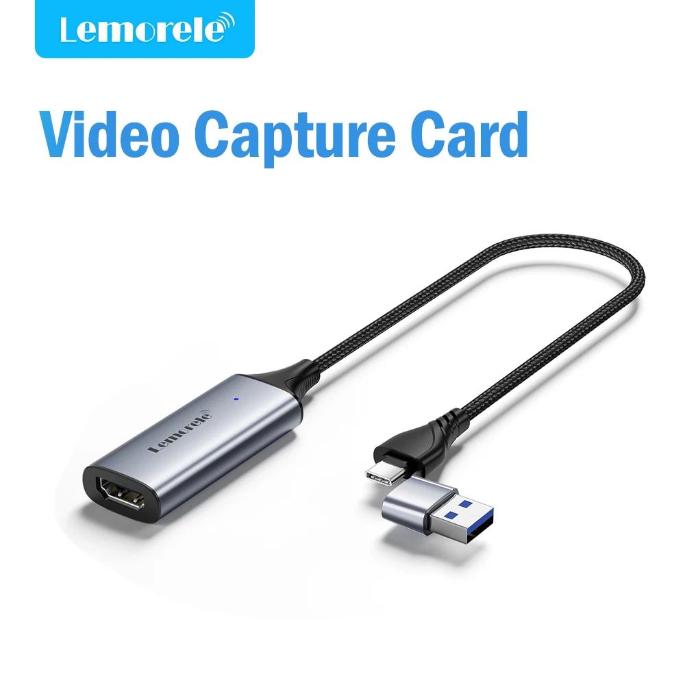 

Карта видеозахвата Lemorele USB 3.0, совместимая с HDMI и USB/Type-c, игровой граббер, запись ms2130 для Switch Xbox PS4/5, прямая трансляция