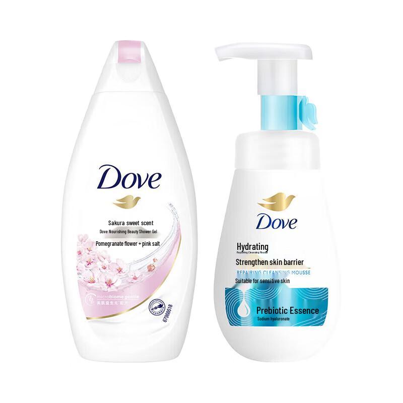 Dove Moisturizing Facial Foam & Cherry Blossom Shower Milk Set