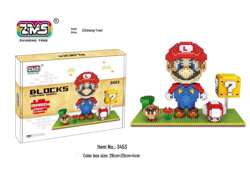Scene Raccoon Mario Building Blocks Ornament - Educational DIY Interlocking Toy Gift.