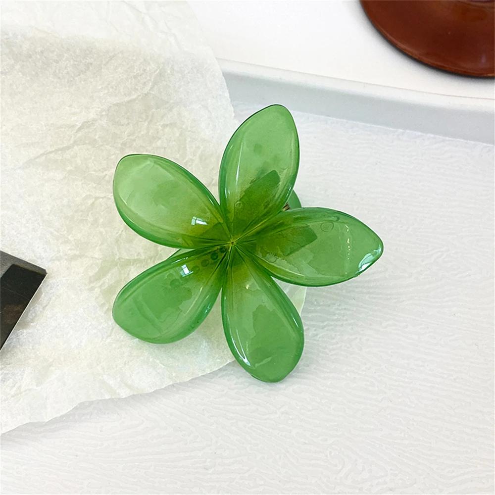 

Новая Конфетная Прозрачная Заколка для Волос с Цветком для Женщин, Пляжный Отпуск, Мода, Темперамент, Зажим-Уточка, Аксессуары для Волос для Девочек