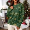 Women's Casual Long Sleeve Christmas Print Neck Sweatshirt