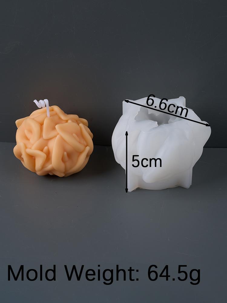 Stampo in Silicone per Candela a Palla di Fiori Fai da Te Rilievo Frangipani Margherita Sferica Kit per la Realizzazione di Artigianato Stampo per Colata Sapone Gesso Resina Casa De