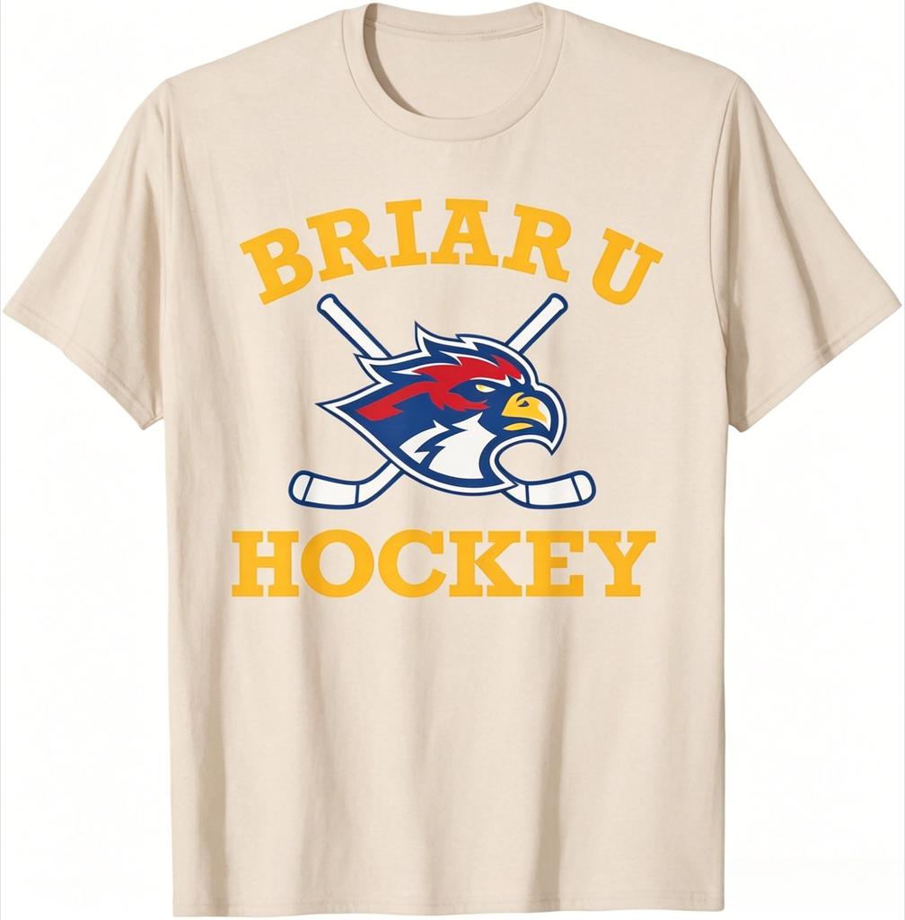2026 New Offcampus Briar University Hawks 100cotton Unisexs Shirt High Quality Ice Hockey Graphic Oversized Unisexs Cheap Tshirt