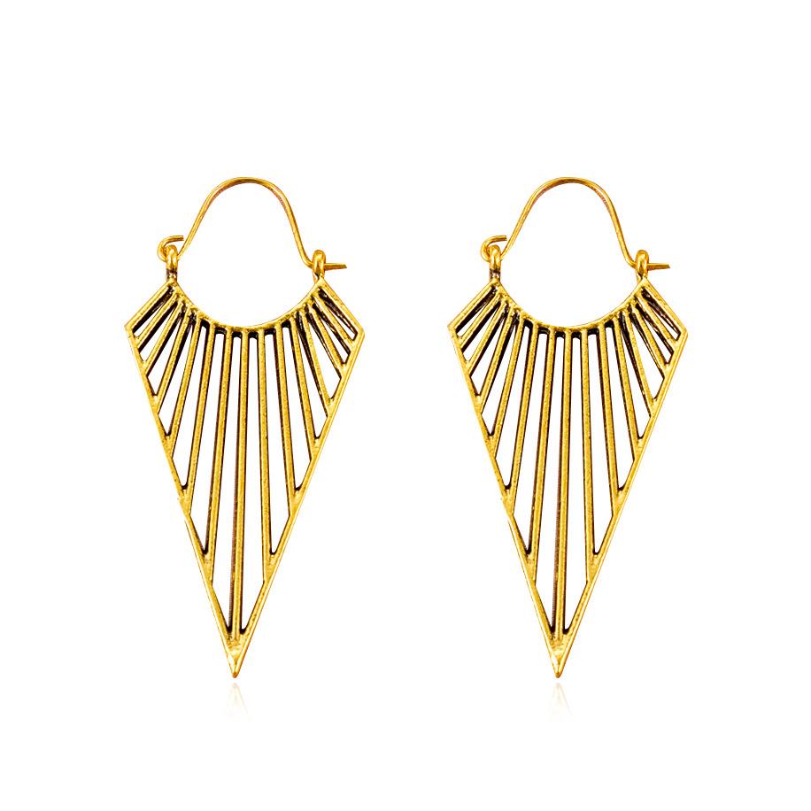 Vintage Boho Hollow Floral Hoop Earrings for Women Geometric Retro Earring Party Jewelry Gifts