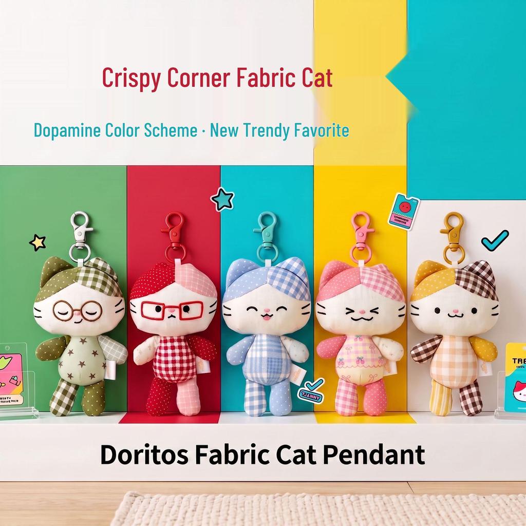 Kiki Cat Pendant Plush Toy & Glasses Keychain Charm