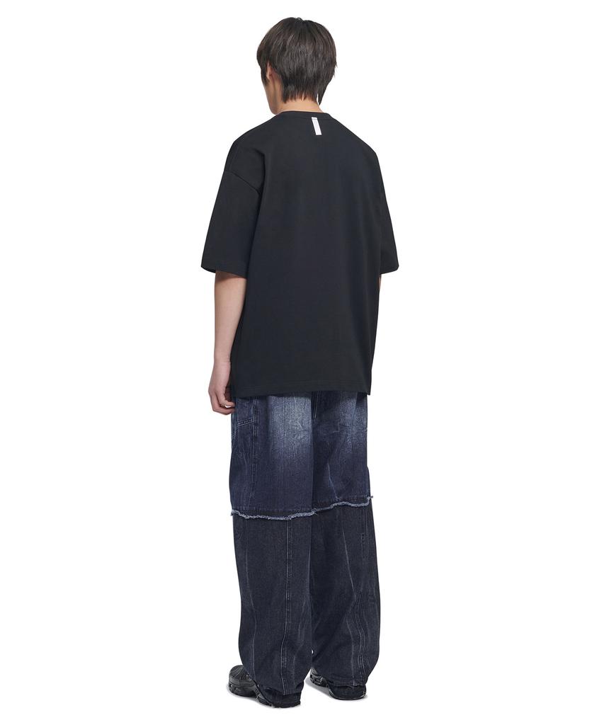 Nomaenyueol Arched Text T-Shirt - Black