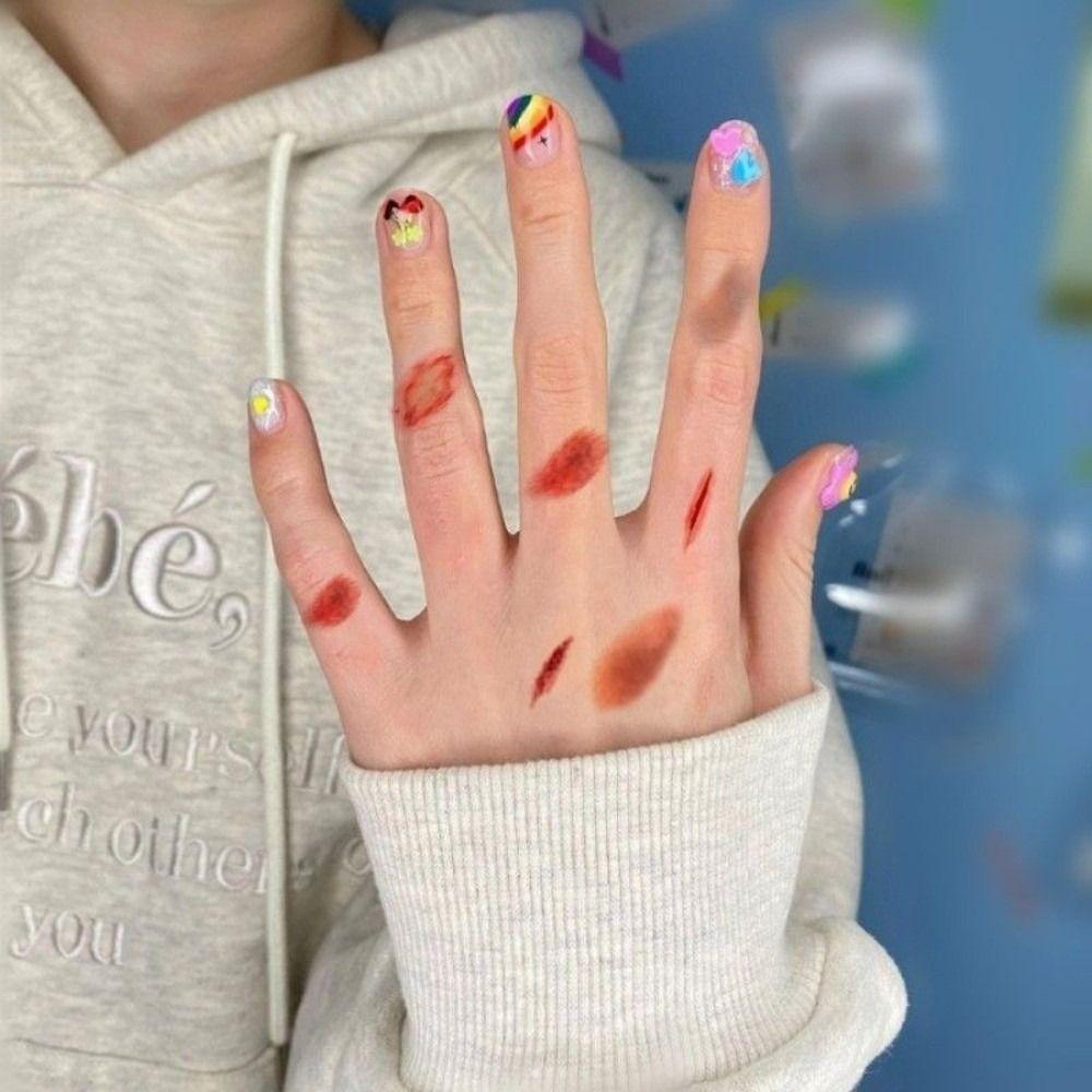 4Sheets Realistic Halloween Temporary Tattoos Lasting Simulated Scar Tattoo Stickers Halloween