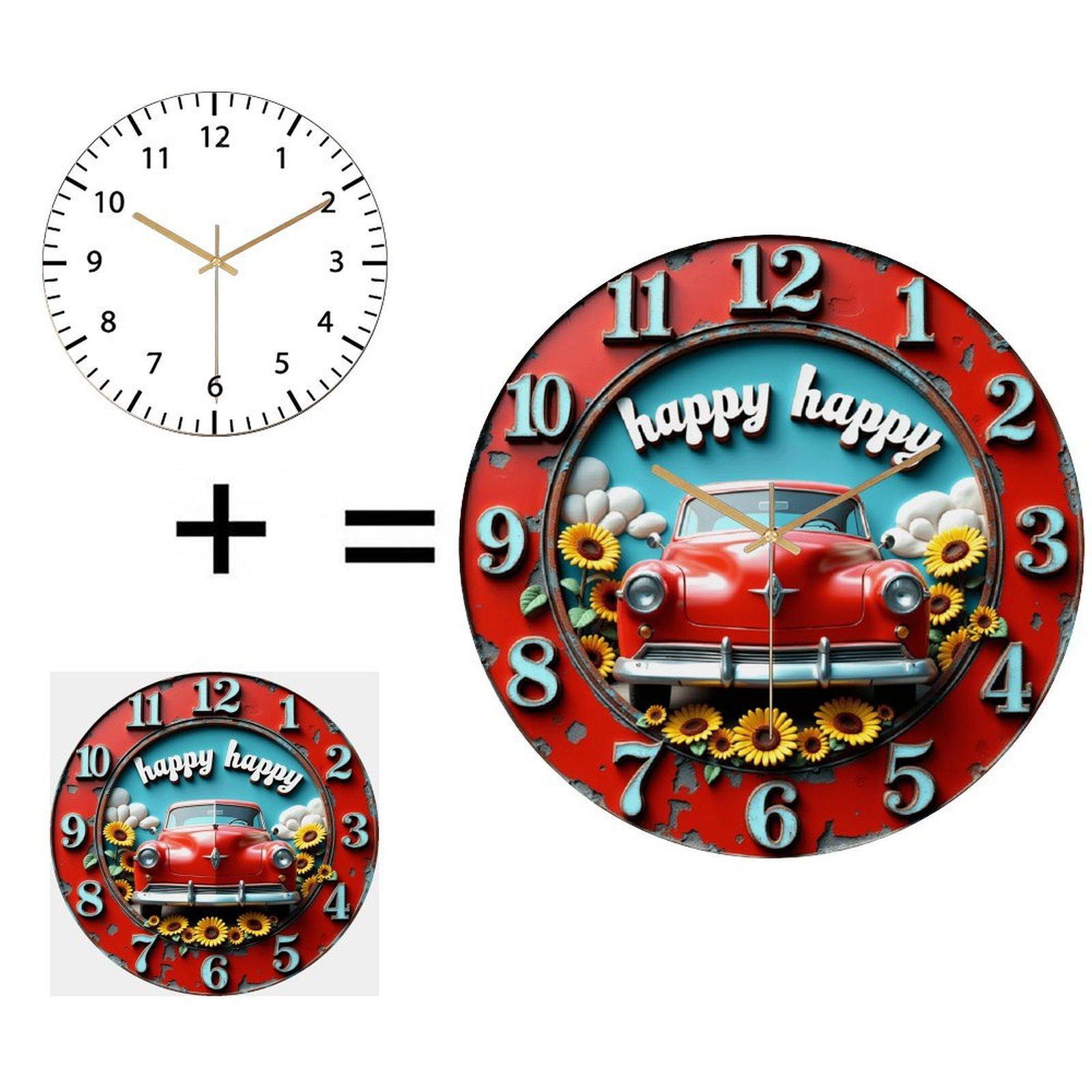 30x30cm Round Wall Clock that is a Versatile Decorative Accessory for Stylists (White,12 in(30.48cm))