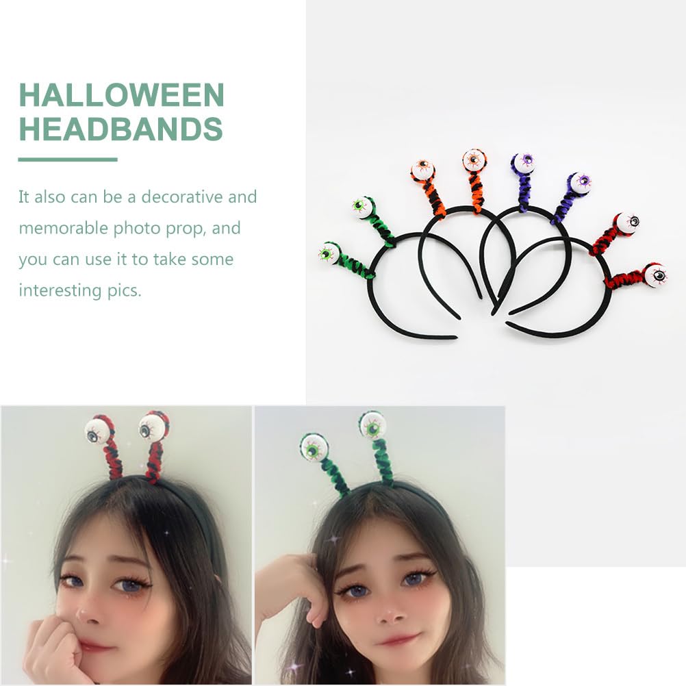 Lurrose 4-Piece Halloween Headbands, Lightweight and Comfortable Headpieces with Eye-catching Designs, Fun Party Hair Accessories, and Photo Props