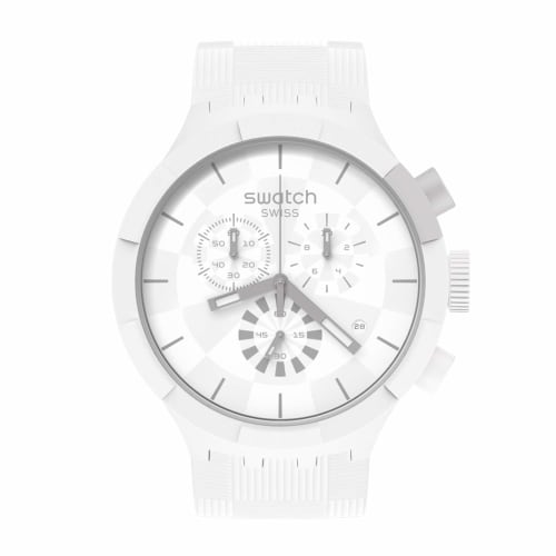 

Swatch CHEQUERED WHITE Uni Watch (Model: SB02W400), White, Modern