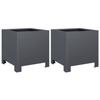 VidaXL Planters 2 Pcs Anthracite 30x30x30 Cm Steel, Planter, Patio Planter, Flower Box, Outdoor Planter, 851190