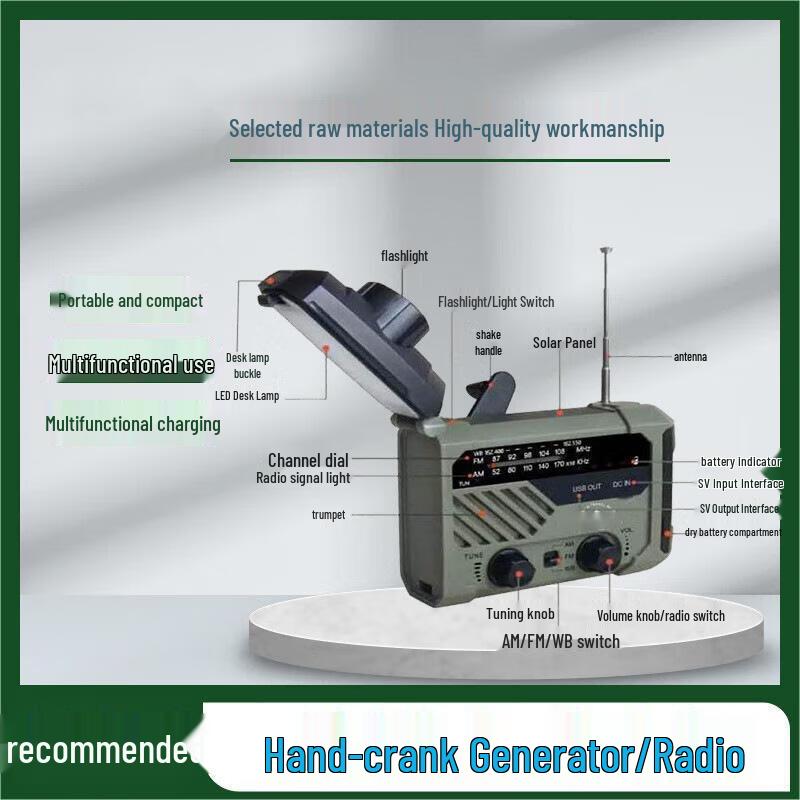 

Multi-functional Emergency Hand-Crank Flashlight & Radio