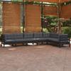 Day and Night - Day and Night Garden Furniture 7 Pieces and Cushions Black Solid Pine Wood