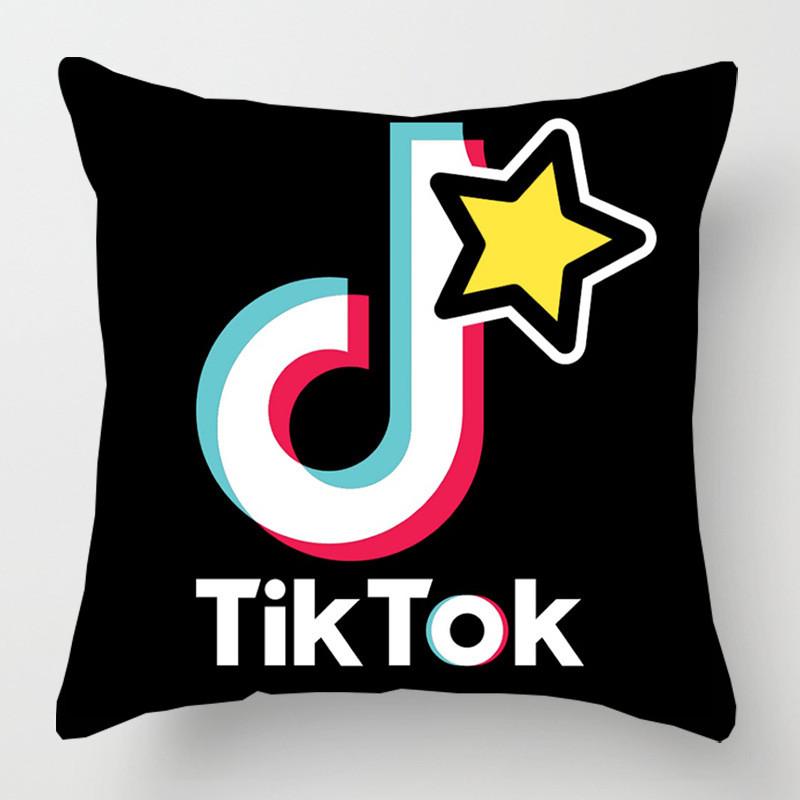 Tiktok Pattern Decorative Cushion Cover Soft Pillow Case For Home And Car 18inch