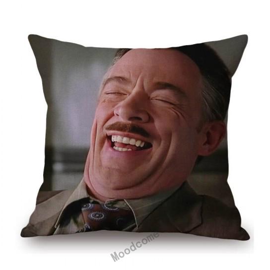 Funny Hilarious Art Nicolas Cage Dwayne Johnson Rock Smiling Face Meme Humorous Sofa Decoration Pillow Case Linen Cushion Cover