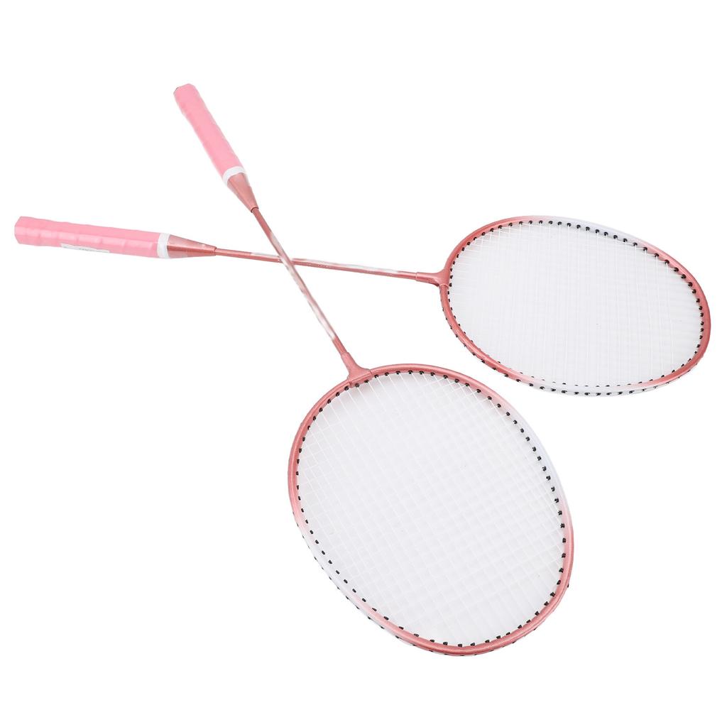 Badminton Racket Set Iron Alloy Resistance Reduction Lightweight Sports Badminton Racket with Storage Bag for Beginners Children Adults