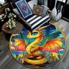 Fantasy Dragon Castle Round Area Rug,Carpet Rug for Living Room Bedroom Sofa Playroom Decor,Non-slip Floor Mat