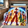 1PC Son Goku  Print Flannel Blanket, High Quality All Seasons, Home Decor, Warmth and Comfort, Perfect for Christmas Gifts