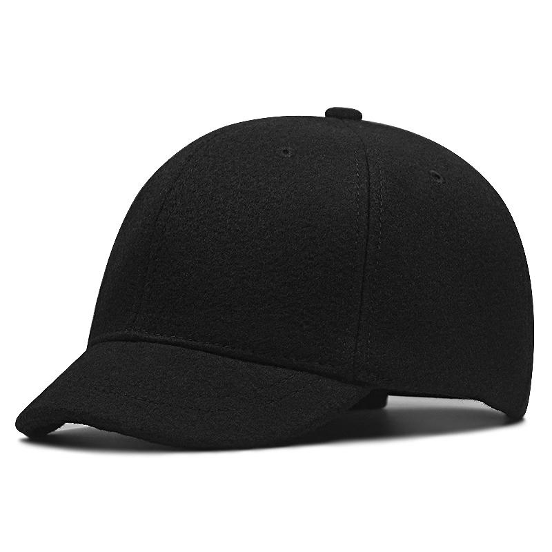 Men Short Bill Brim Baseball Caps Big Head Large Size Wool Hats Male Plus Sizes Felt Canvas Snapback Hat 55-60cm 60-65cm