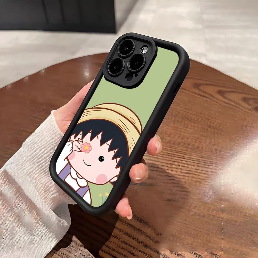 Chibi Cute M-Maruko Phone Case For IPhone 17 Pro Max 15 Pro 16 14 Plus 12 13 Mini 11 Pro Shockproof Soft Cover