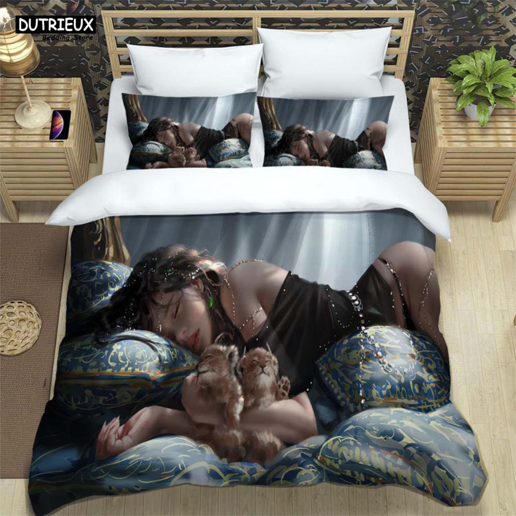 Sexy Und Bezaubernde Schönheit Gedruckte Bettwäsche Weich Und Bequem Mode Geschenk Für Freunde Anpassbare Bettdecke Bettwäschesets