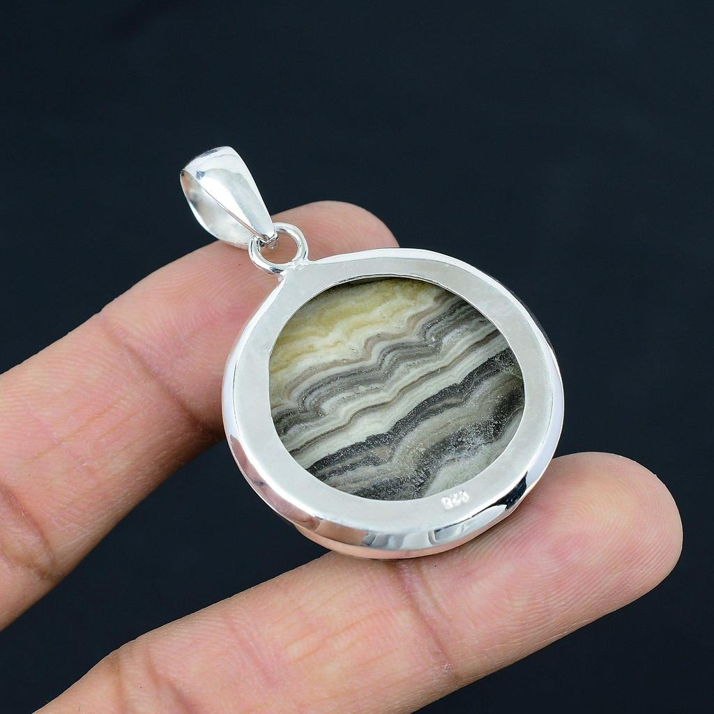 Natürlicher Larsonit-Edelstein-Anhänger, 925 Sterling Silber, Anhänger-Schmuck, handgefertigter Silber-Anhänger-Schmuck als Geschenk, Ostergeschenk