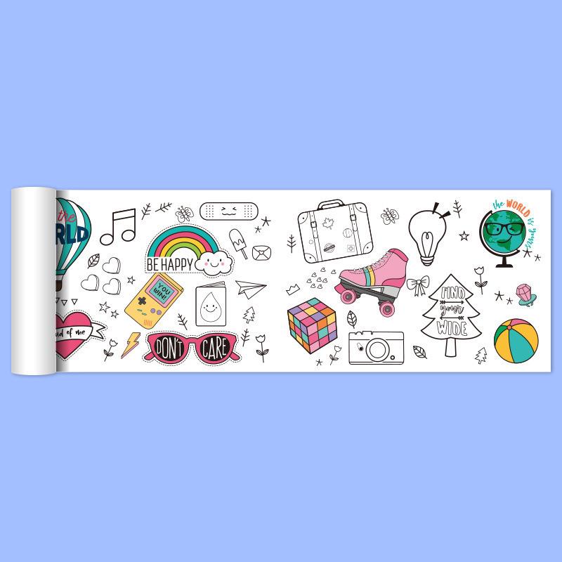 Mal- und Kritzelblock für Kinder: Großes Zeichenpapier, Kindergarten Baby Kunstbuch, Handgezeichnete Umrisse, Aquarell- & Malrolle