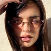 Women's Sunglasses, Triangular Cat Eye Sunglasses, Rimless Sunglasses.