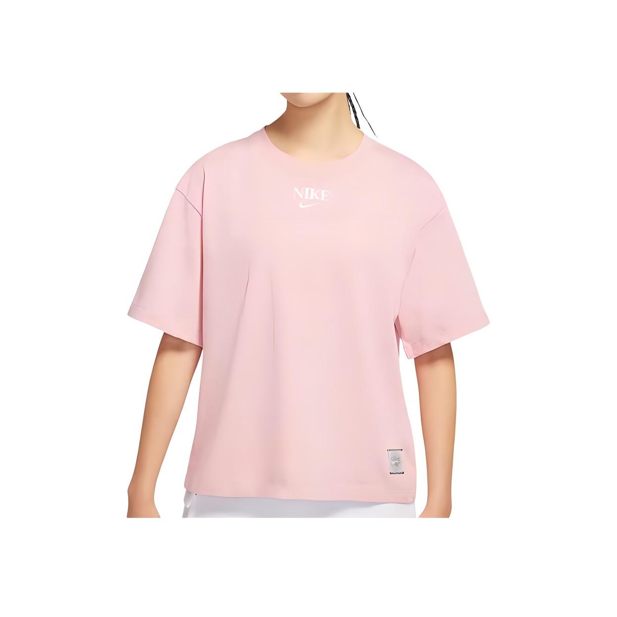 

Nike Спортивная одежда с логотипом и геометрическим узором, свободный крой, спортивная футболка с коротким рукавом, женские топы, розовый цвет DM7904-630 M