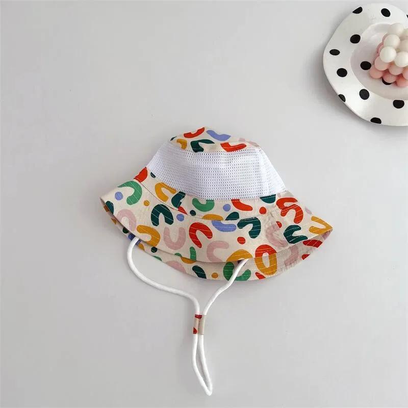 Korean Sweet Baby Girl Bucket Hat Spring Baby Boys Girls Sun Hat Cute Star Wide Brim Infant Toddler Kids Fisherman Panama Cap