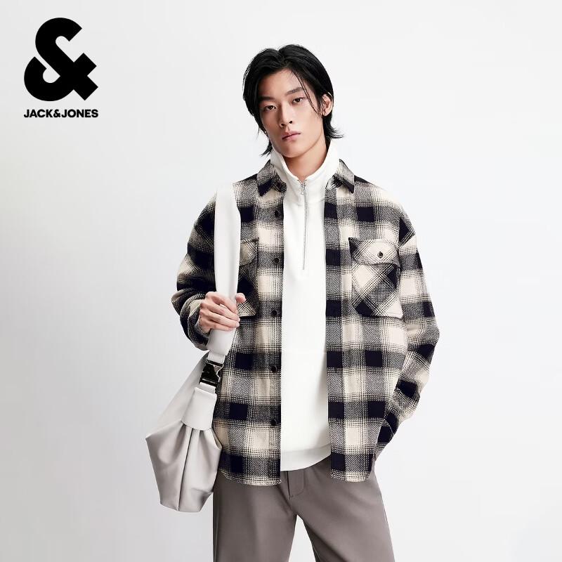 Мужская классическая клетчатая хлопковая рубашка Jack & Jones S