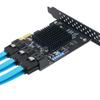 PCI-E to SATA 3.0 Expansion Card 4-Port/6-Port 6Gbps Adapter for IPFS and Chia with 88SE9215 Chip.