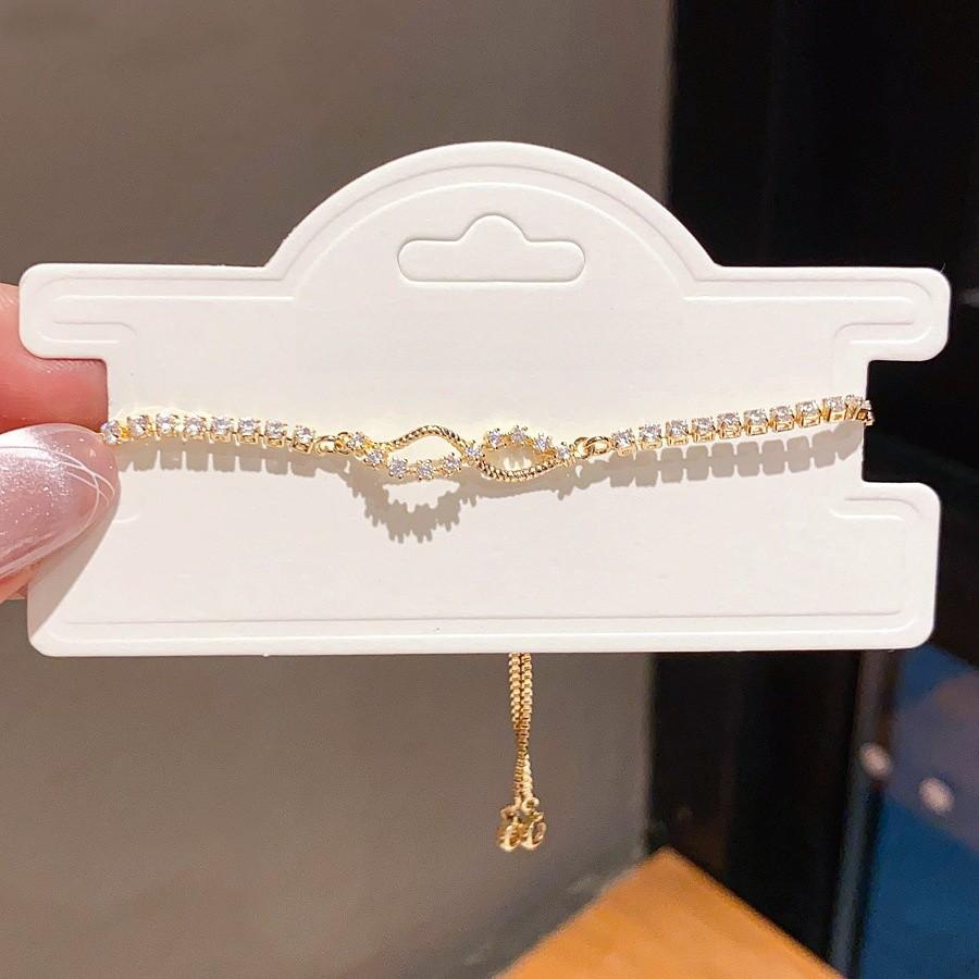 Zircon Cross Pendant Adjustable Bracelet With Geometric Design For Women золотой