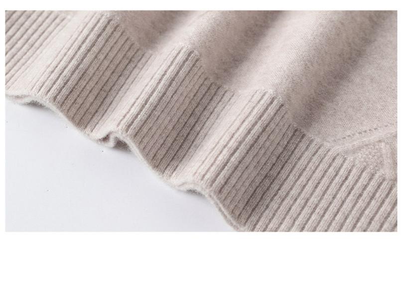 Women's Warm Wool Pullover Sweater with Half-High Collar - Loose Fit for Autumn/Winter