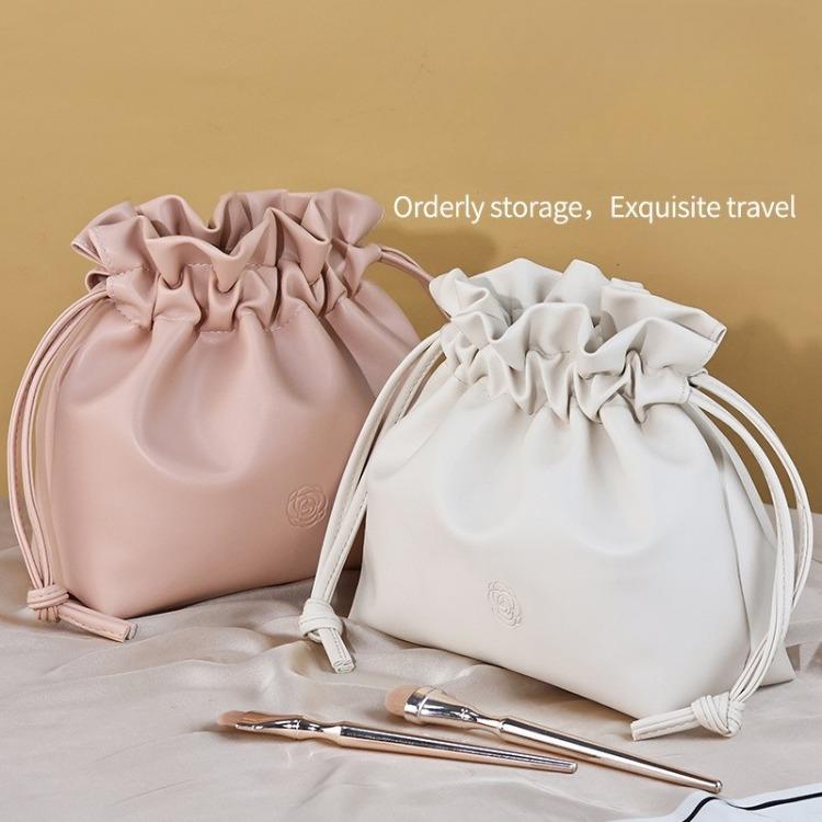 Ins Drawstring Makeup Bag Woman Cosmetic Bag Large Capacity Skincare Storage Bags Portable Handbag Travel Cosmetic Organizer