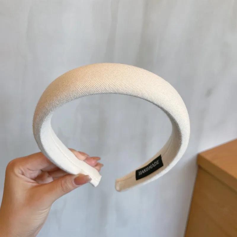 New Fashion Solid Color Wide Hairbands for Women Girls Vintage Simple Soft Elastic Hairband Headwear Hair Accessories