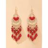 European and American retro earrings with ethnic style, rice beads, tassels, bead earrings, textured earrings, and accessories