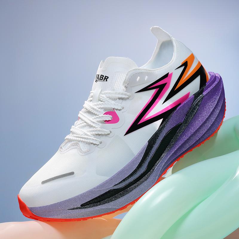 New Running Shoes Men's and Women's Carbon Board Racing Training Running Shoes Couple's Breathable Shock-absorbing Fast Sports Shoes