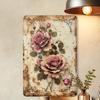 Vintage Metal Flower Wall Art Poster, 20x30cm Decorative Home Garden Sign