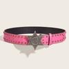 Rivet Y2k Style Waist Belt Wide Side Trouser Decoration Retro Star PU Leather Belt  Female/Girls