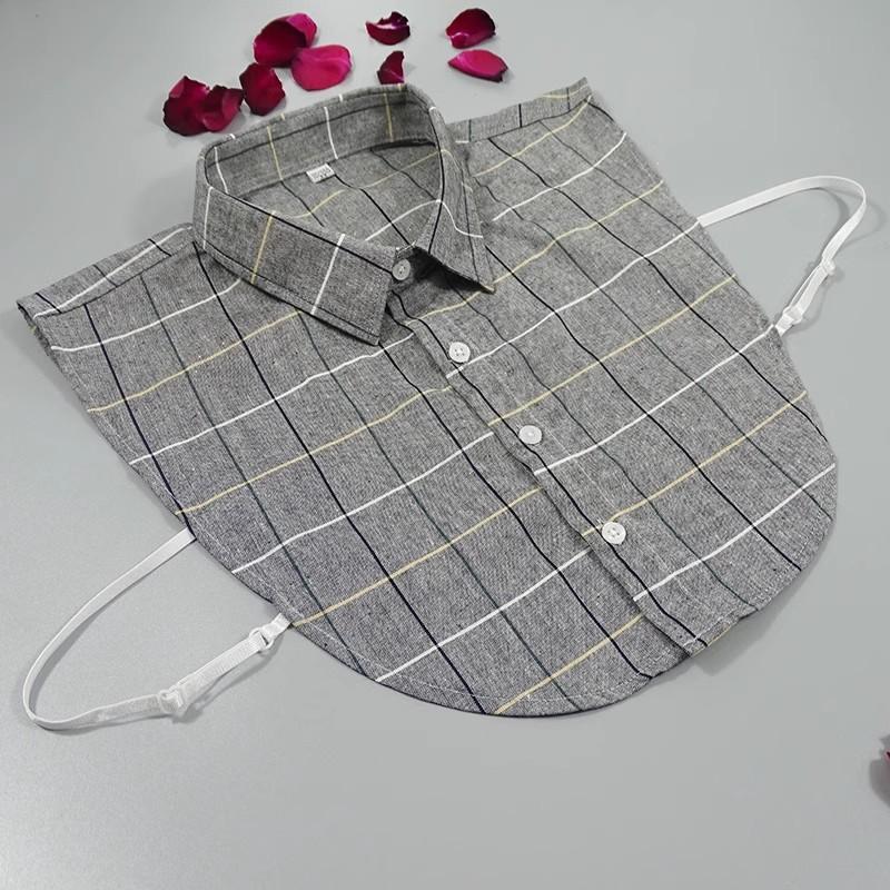 Perfect Match Plaid Fake Collar Shirt Men  Removable False Collar Shirt Fake Collar For Women Men Size 38 To 44 Detachable Nep Kraagie