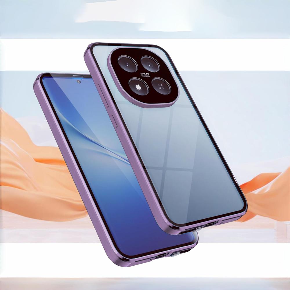 Case for Xiaomi Redmi Note 15 5G / Poco M8 5G, Magnetic Dual Glass, Purple