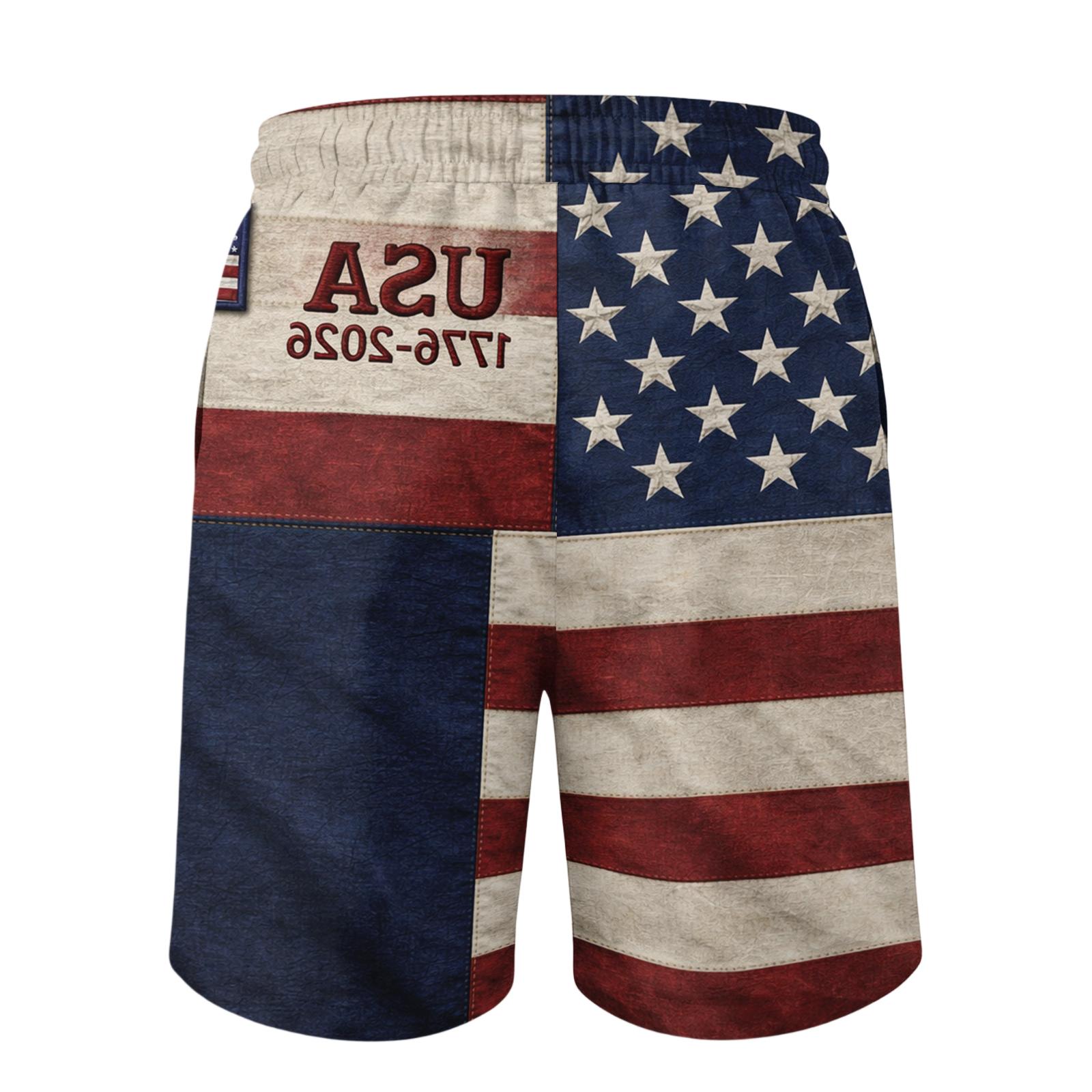 

Men s Independence Day Printed Casual Drawstring Waist Shorts XXL