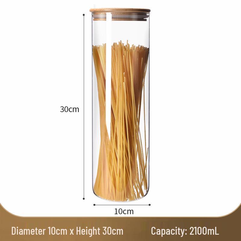 Transparent Sealed Glass Jar for Grains, Cereals, Dried Fruits, Tangerine Peel, and Tea.
