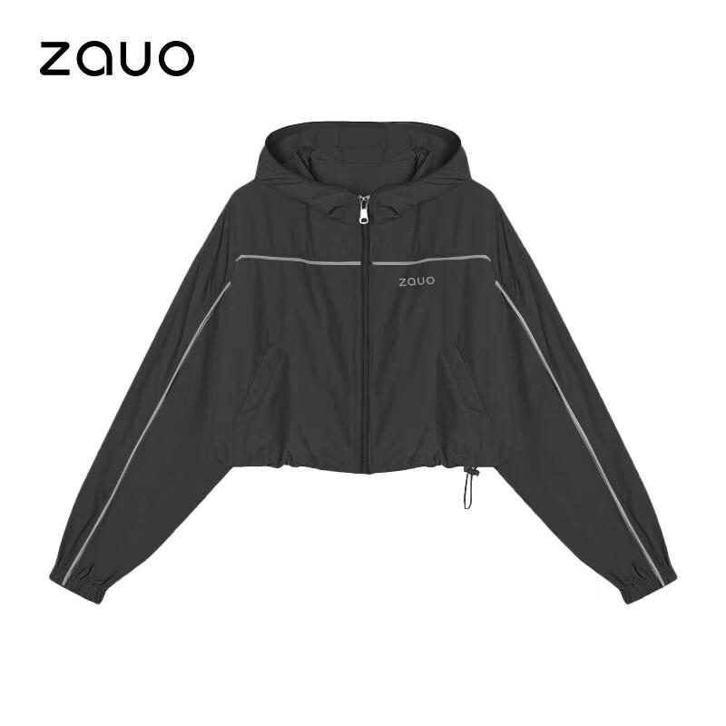 Zauo Women s Casual Lightweight Sun Protection Top S чёрный