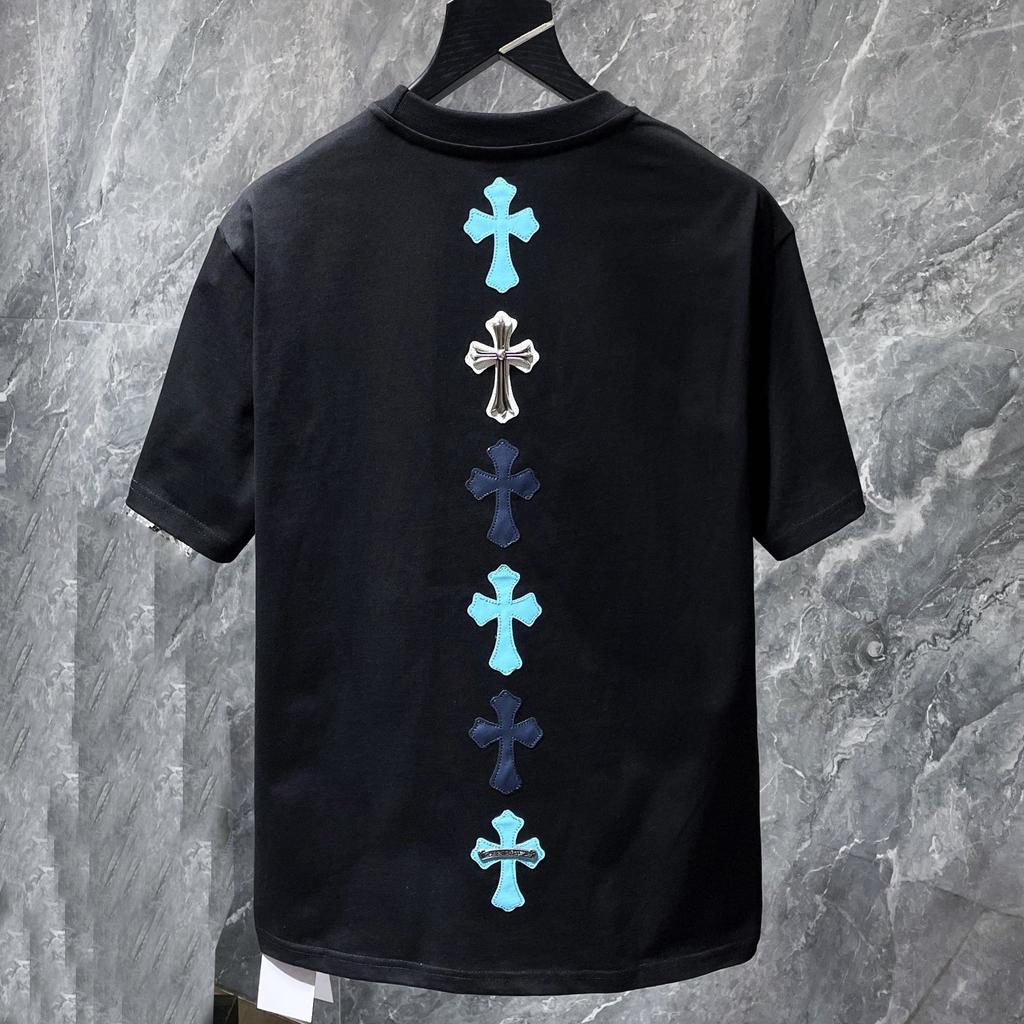8551 CHROME HEARTS Summer New High Quality Cotton Round Neck Loose Large Size Men's and Women's T-shirt Couple T-shirt