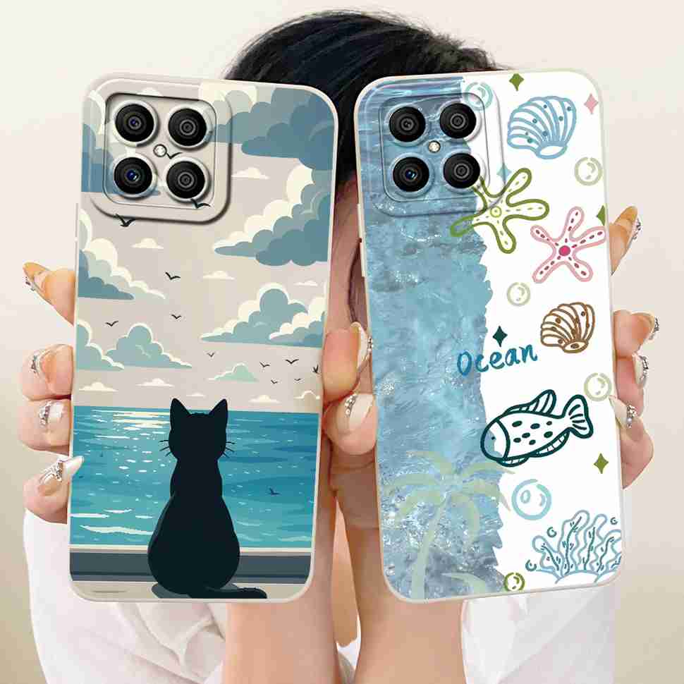 Luxury Pattern For Honor X8 4G Matte Silicone Back Shockproof Full Soft Cover For HonorX8 4G TFY-LX1 TFY-LX2 Fundas