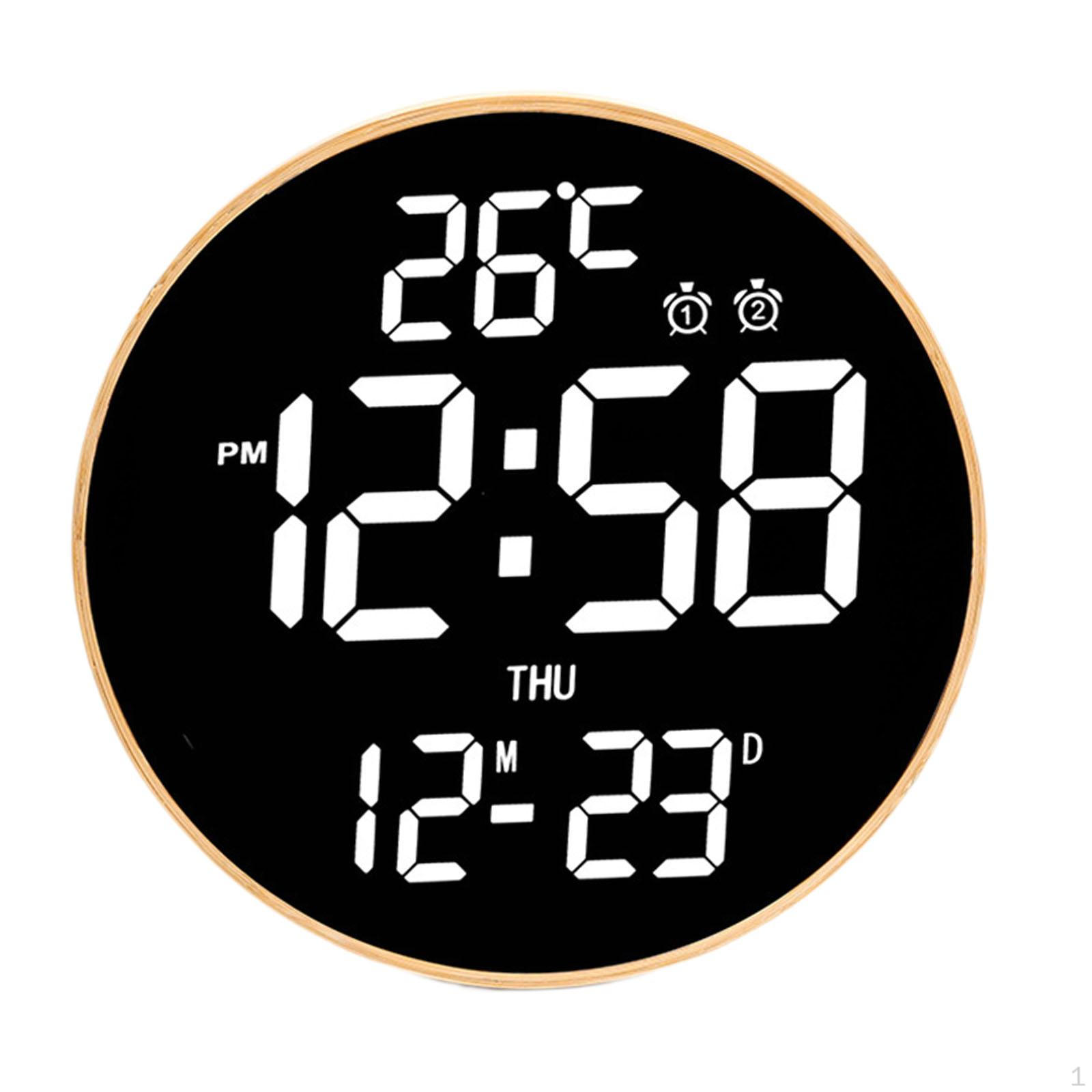 

Современные светодиодные часы с индикацией даты и температуры для домашнего декора White Light_Black Surface