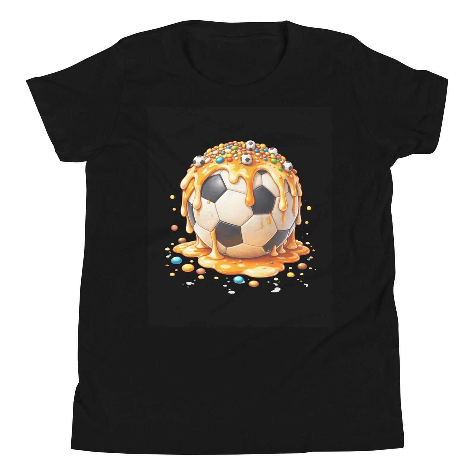 Soccer Ball Ice Cream Drip Melting Candy Sprinkles Dessert Youth T-Shirt 130