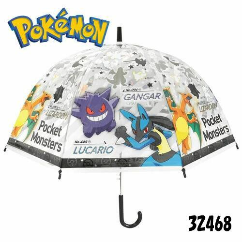 Pocket Monsters Dome Umbrella Kids 55cm Vinyl School Children Rain Gear Childrens Character Goods Apparel Miscellaneous Pokemon Transparent Pikachu